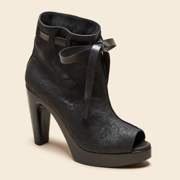 Salpy Madonna peep toe Black Women's Ankle Boots size 9 - Picture 1 of 9